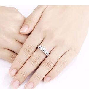 ETERNITY Ring Wedding Band 1.13ct Diamond Engagement Ring Round Cut S925